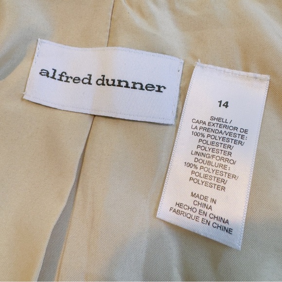 Alfred Dunner Long Sleeve Quilted Open Front Jacket Women Brown Beige Tan Sz 14 - Picture 4 of 6